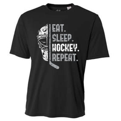 Eat Sleep Hockey Repeat Ice Hockey Cooling Performance Crew T-Shirt