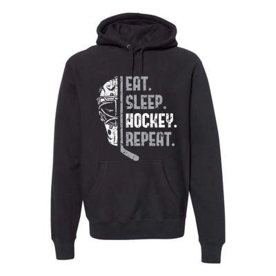 Eat Sleep Hockey Repeat Ice Hockey Premium Hoodie