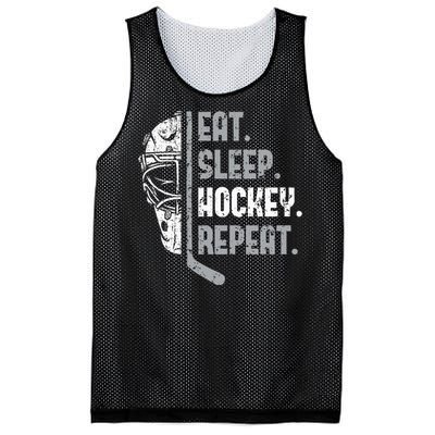 Eat Sleep Hockey Repeat Ice Hockey Mesh Reversible Basketball Jersey Tank