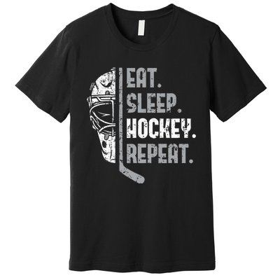 Eat Sleep Hockey Repeat Ice Hockey Premium T-Shirt