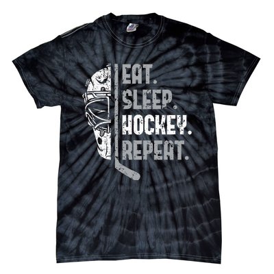 Eat Sleep Hockey Repeat Ice Hockey Tie-Dye T-Shirt