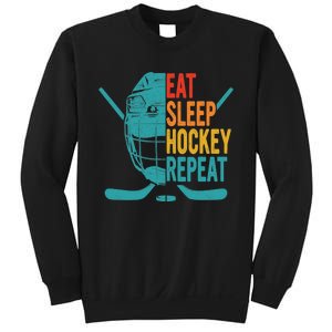 Eat Sleep Hockey Repeat Hockey Funny Ice Hockey Sweatshirt