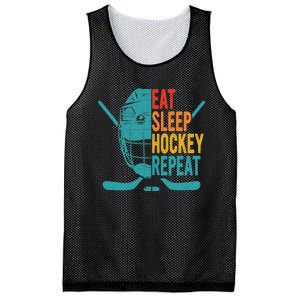 Eat Sleep Hockey Repeat Hockey Funny Ice Hockey Mesh Reversible Basketball Jersey Tank