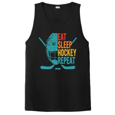 Eat Sleep Hockey Repeat Hockey Funny Ice Hockey PosiCharge Competitor Tank