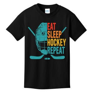 Eat Sleep Hockey Repeat Hockey Funny Ice Hockey Kids T-Shirt