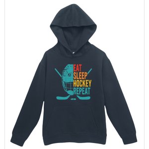 Eat Sleep Hockey Repeat Hockey Funny Ice Hockey Urban Pullover Hoodie