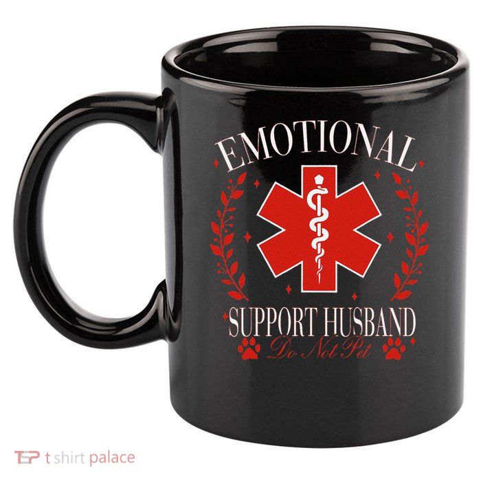 Emotional Support Husband Do Not Pet 11oz C Handle Ceramic Mug