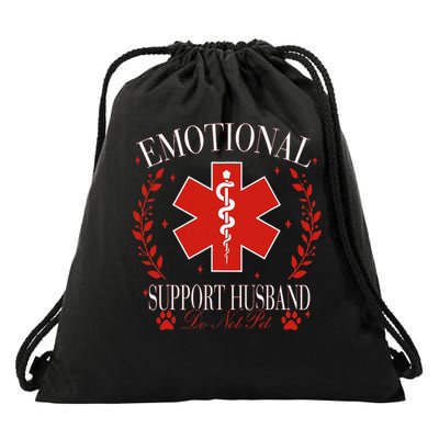 Emotional Support Husband Do Not Pet Drawstring Bag