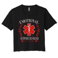 Emotional Support Husband Do Not Pet Women's Crop Top Tee