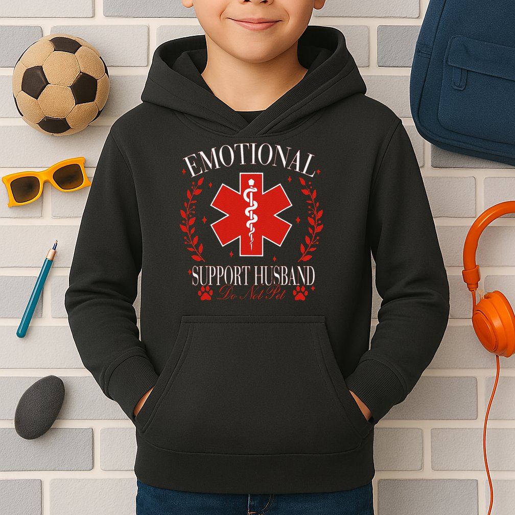 Emotional Support Husband Do Not Pet Kids Hoodie