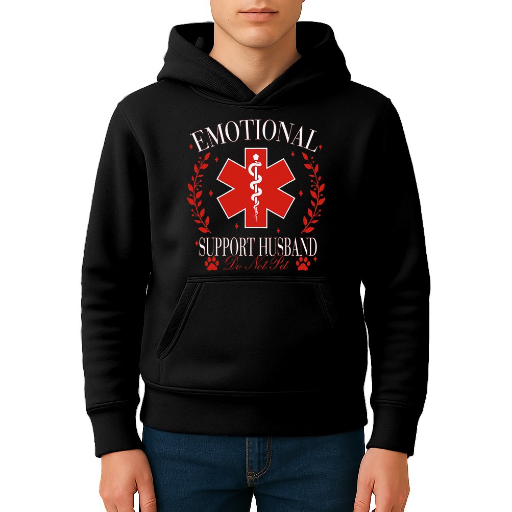 Emotional Support Husband Do Not Pet Kids Hoodie
