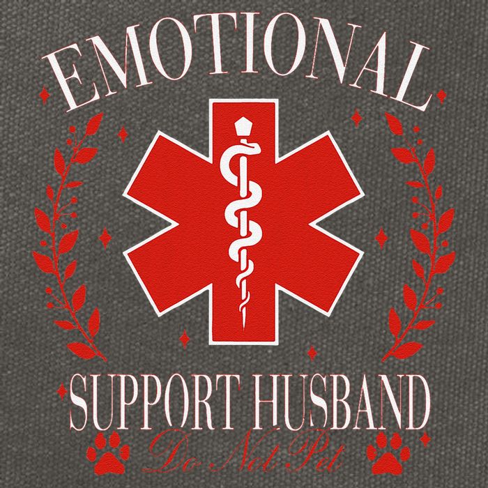 Emotional Support Husband Do Not Pet Cotton Canvas Backpack