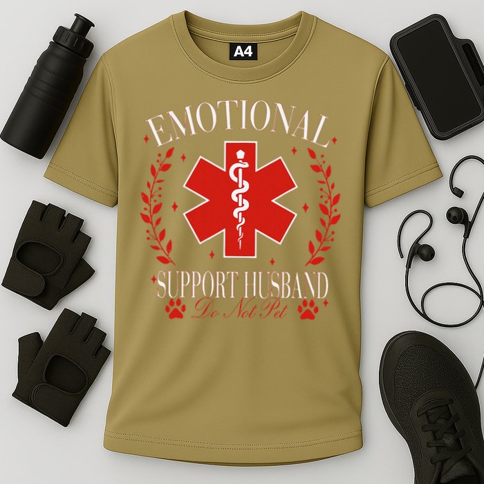 Emotional Support Husband Do Not Pet Cooling Performance Crew T-Shirt