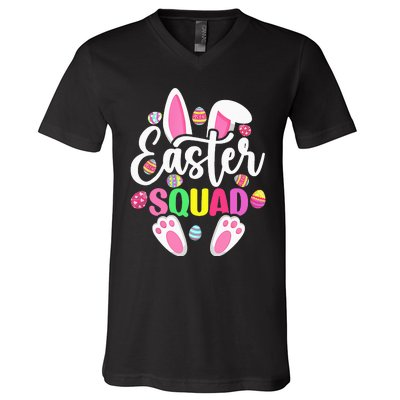 Easter Squad Happy Easter Cute Bunny Rabbit Crew Hunting Egg V-Neck T-Shirt