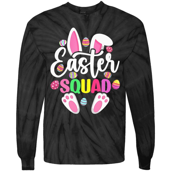 Easter Squad Happy Easter Cute Bunny Rabbit Crew Hunting Egg Tie-Dye Long Sleeve Shirt