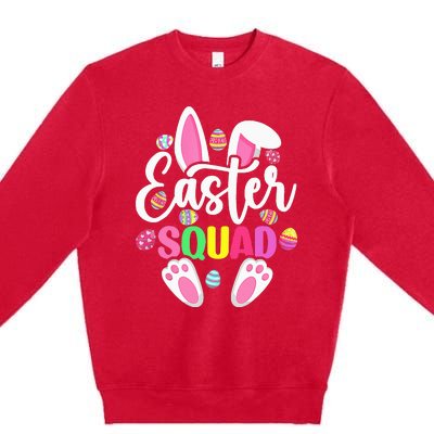 Easter Squad Happy Easter Cute Bunny Rabbit Crew Hunting Egg Premium Crewneck Sweatshirt