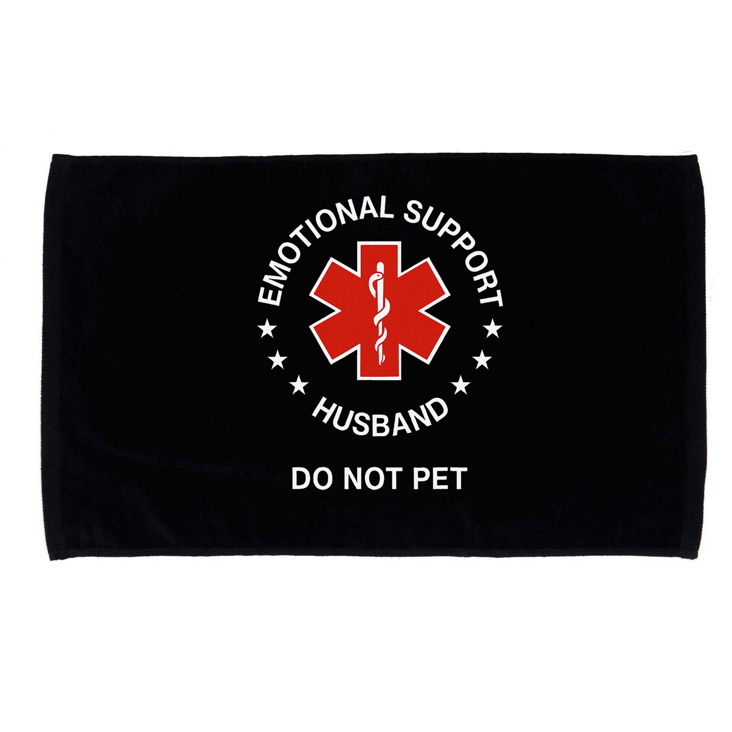 Emotional Support Husband Do Not Pet Funny Husband Dad Joke Microfiber Hand Towel