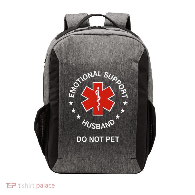 Emotional Support Husband Do Not Pet Funny Husband Dad Joke Vector Backpack