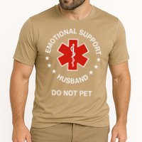 Emotional Support Husband Do Not Pet Funny Husband Dad Joke Cooling Performance Crew T-Shirt