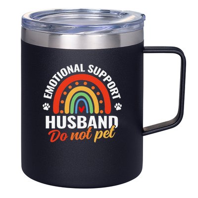 Emotional Support Husband Do Not Pet 12oz Stainless Steel Coffee Mug