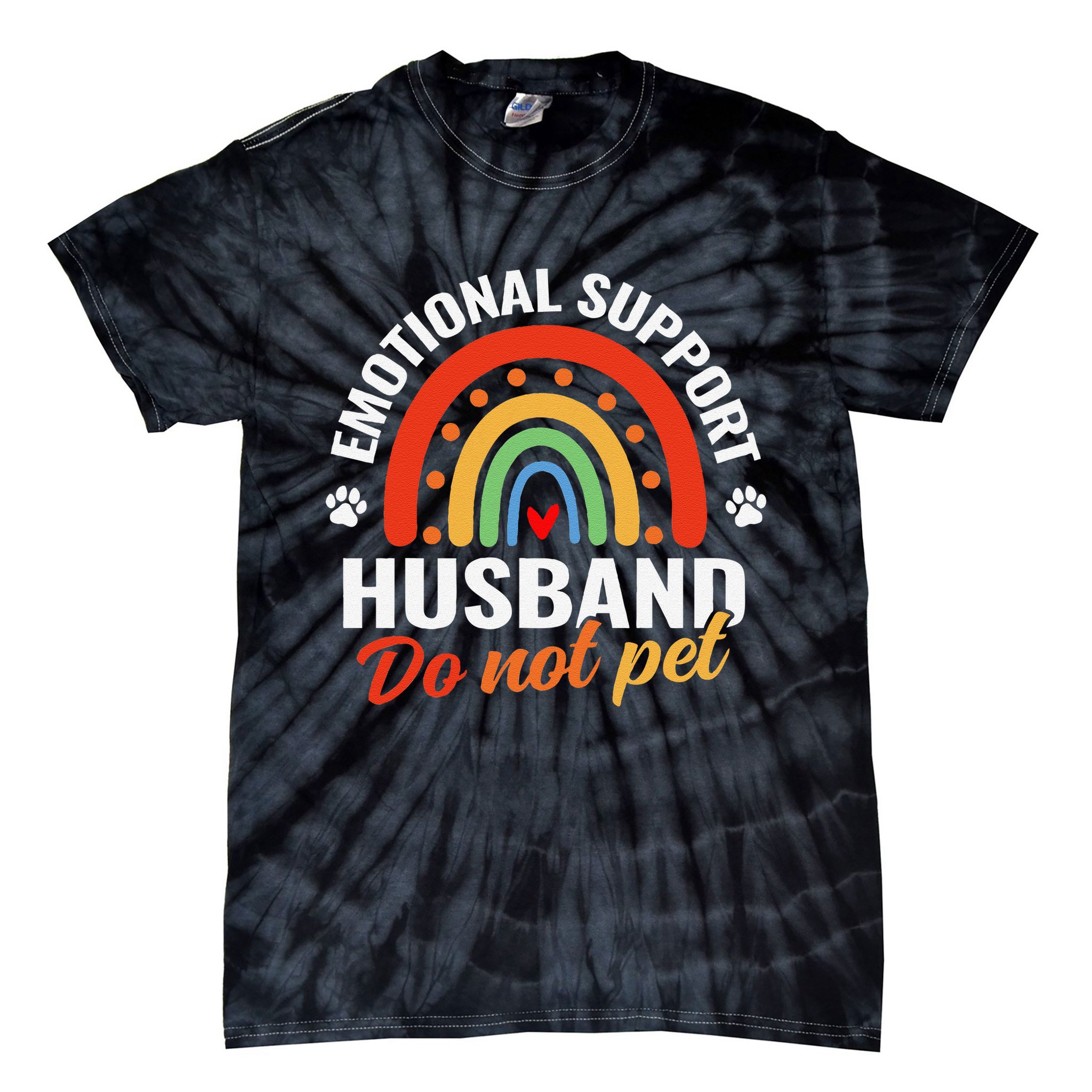 Emotional Support Husband Do Not Pet Tie-Dye T-Shirt