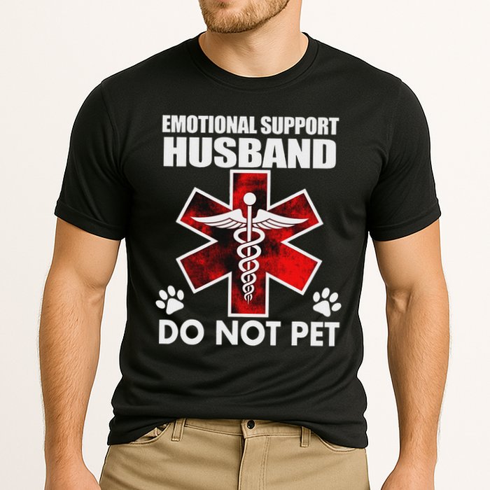 Emotional Support Husband Do Not Pet Cooling Performance Crew T-Shirt