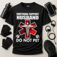 Emotional Support Husband Do Not Pet Cooling Performance Crew T-Shirt