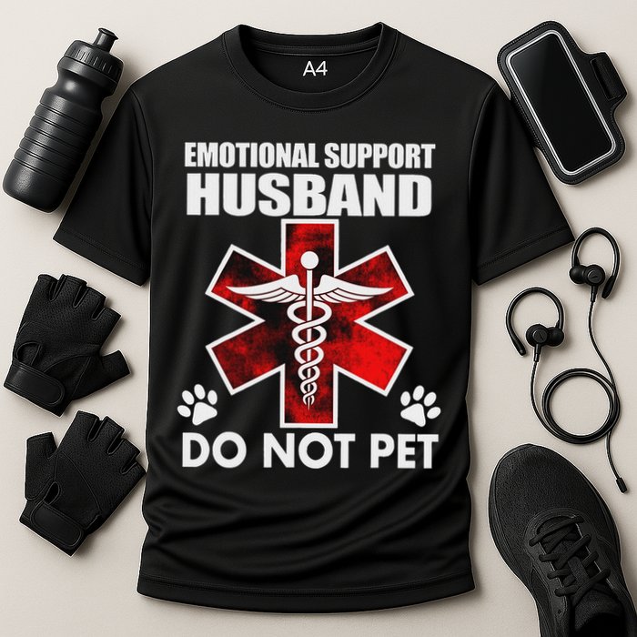 Emotional Support Husband Do Not Pet Cooling Performance Crew T-Shirt