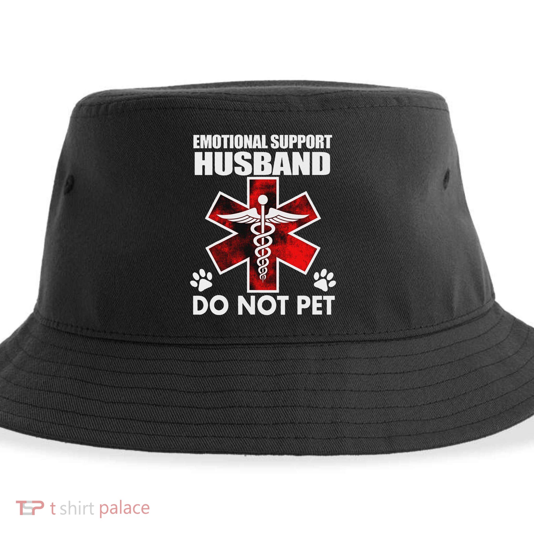 Emotional Support Husband Do Not Pet Sustainable Bucket Hat
