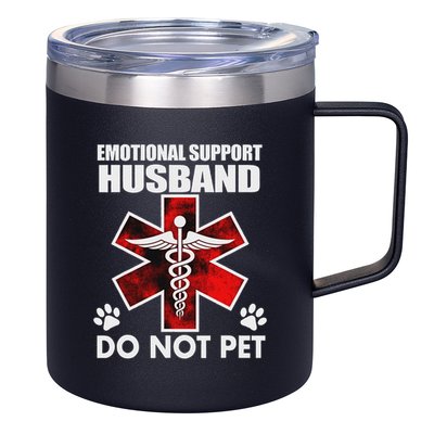 Emotional Support Husband Do Not Pet 12oz Stainless Steel Coffee Mug