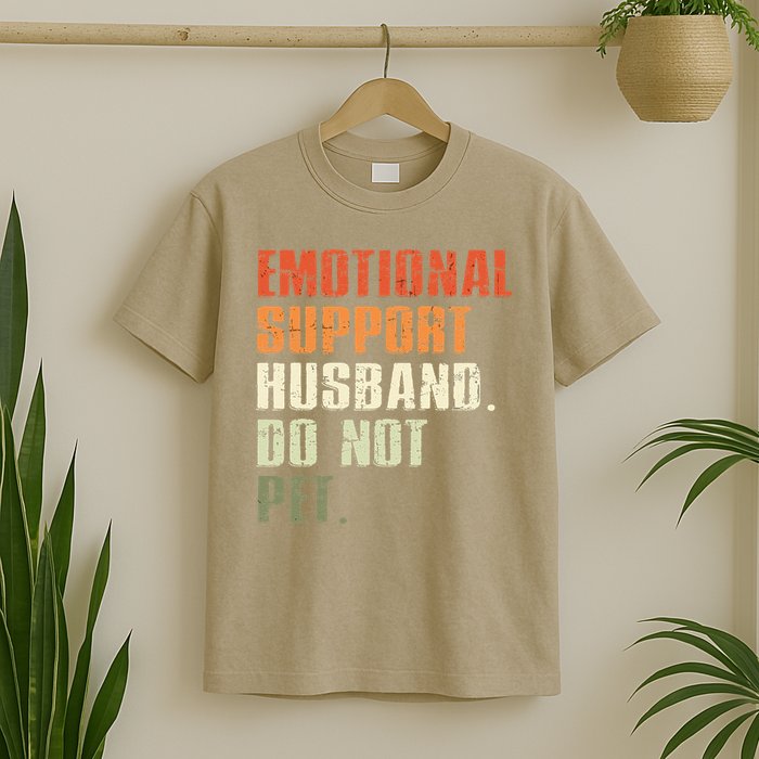 Emotional Support Husband Do Not Pet  Funny Retro T-Shirt