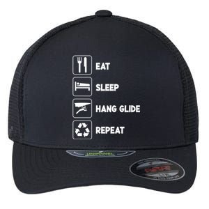 Eat Sleep Hang Glide Repeat Parasail Sky Hang Gliding Flying Funny Gift Flexfit Unipanel Trucker Cap