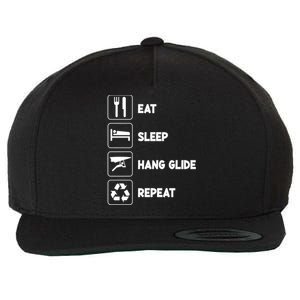 Eat Sleep Hang Glide Repeat Parasail Sky Hang Gliding Flying Funny Gift Wool Snapback Cap