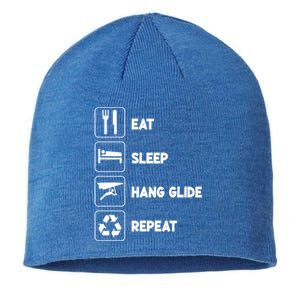 Eat Sleep Hang Glide Repeat Parasail Sky Hang Gliding Flying Funny Gift Sustainable Beanie