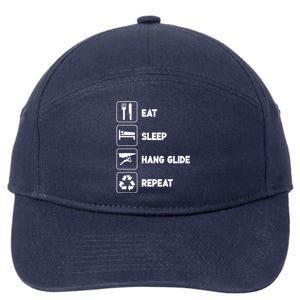 Eat Sleep Hang Glide Repeat Parasail Sky Hang Gliding Flying Funny Gift 7-Panel Snapback Hat