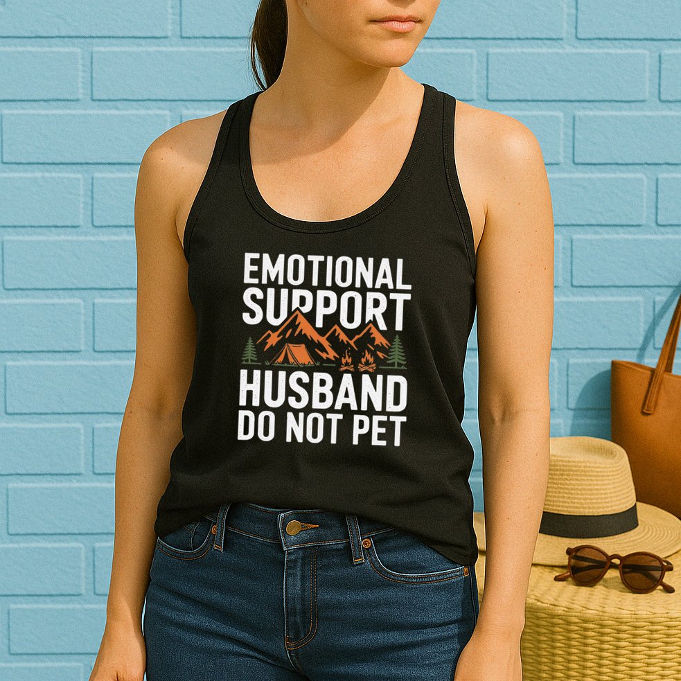 Emotional Support Husband Do Not Pet Humor Womens Tank Top