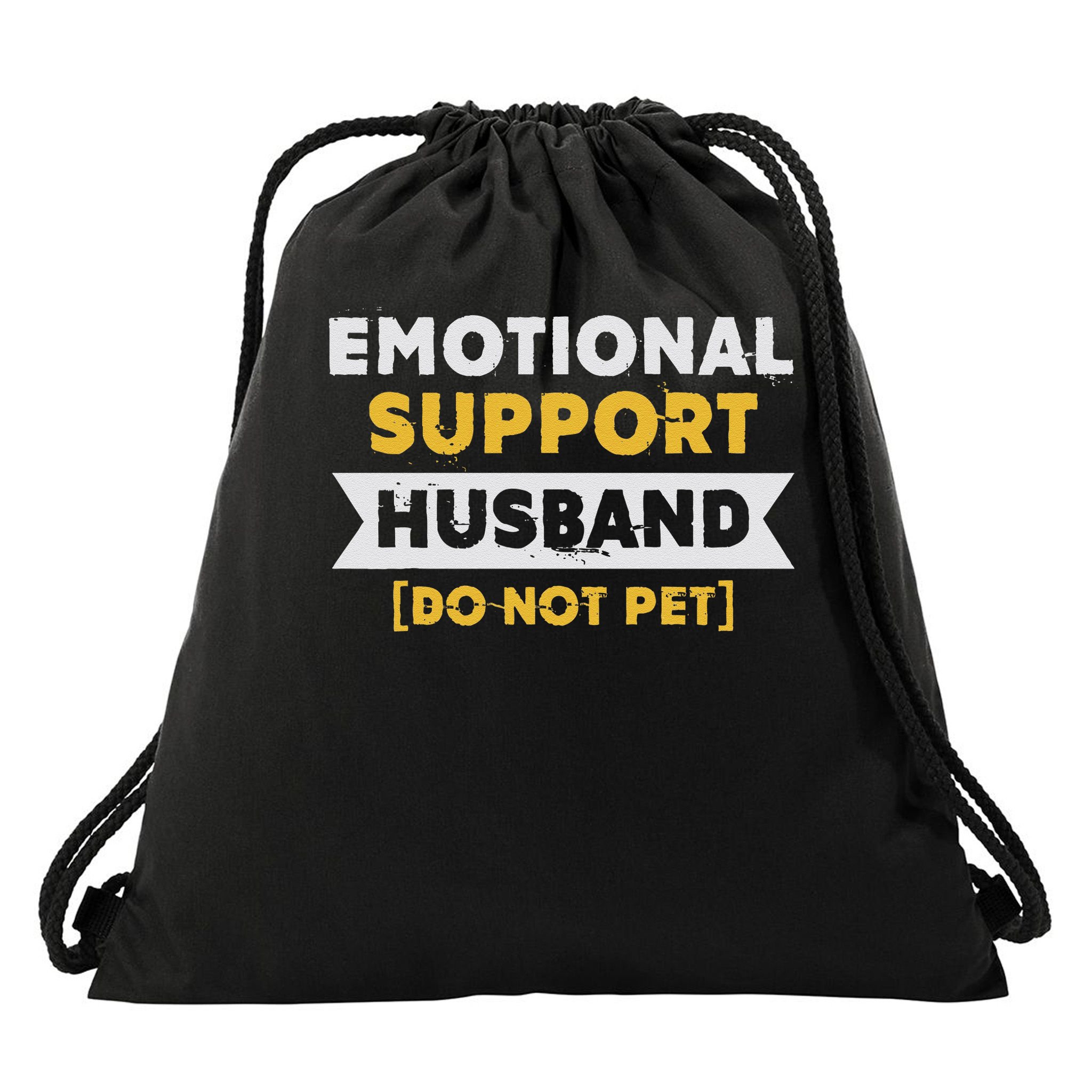 Emotional Support Husband Do Not Pet Drawstring Bag