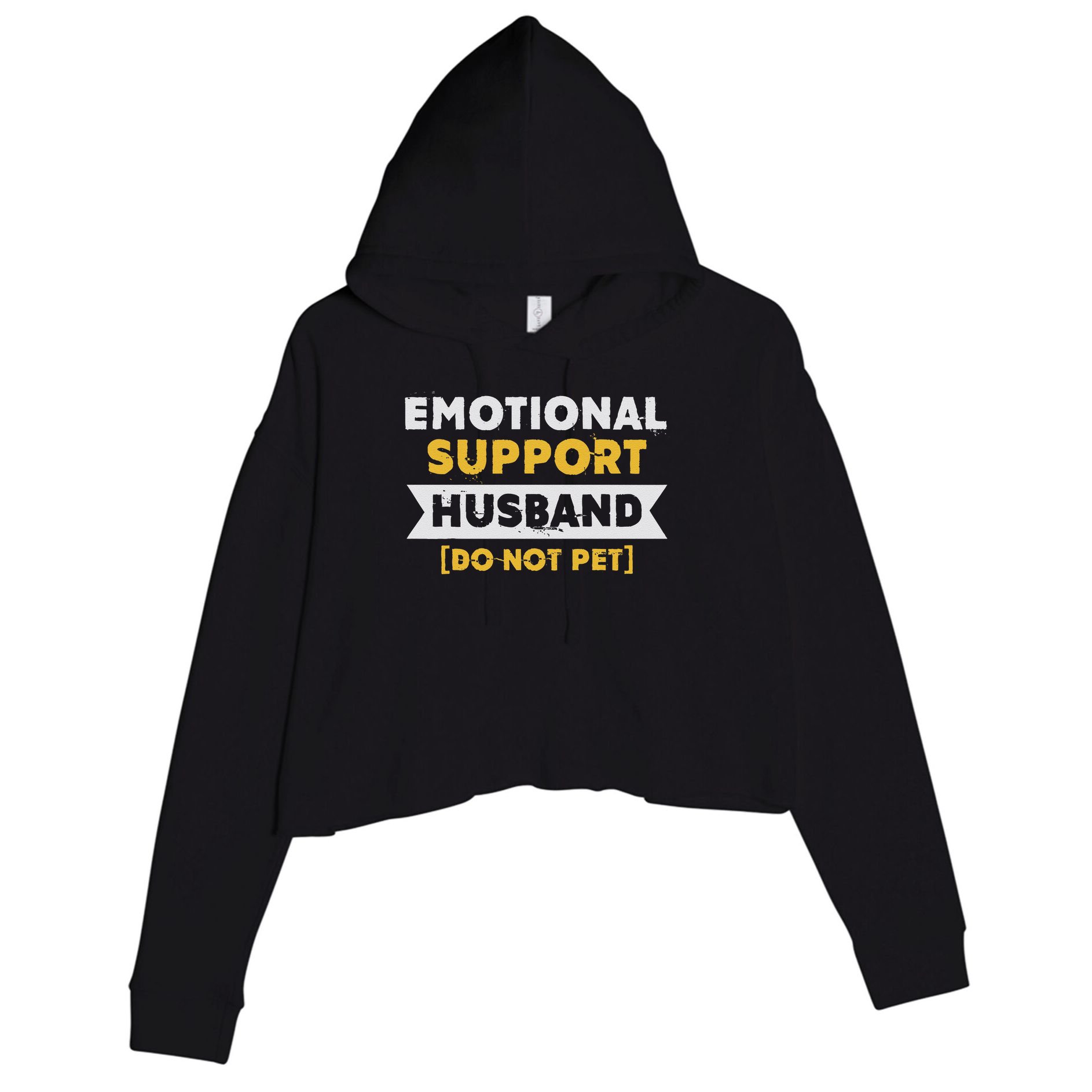 Emotional Support Husband Do Not Pet Crop Fleece Hoodie