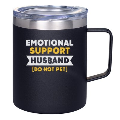 Emotional Support Husband Do Not Pet 12oz Stainless Steel Coffee Mug