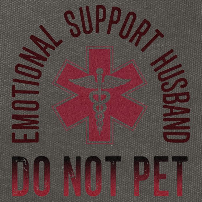 Emotional Support Husband Do Not Pet Funny Husband Cotton Canvas Backpack