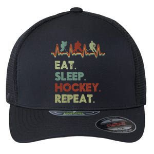 Eat Sleep Hockey Repeat Lifestyle Focus Gift Flexfit Unipanel Trucker Cap