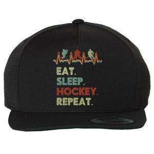 Eat Sleep Hockey Repeat Lifestyle Focus Gift Wool Snapback Cap