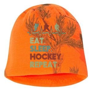 Eat Sleep Hockey Repeat Lifestyle Focus Gift Kati - Camo Knit Beanie