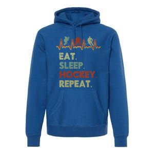 Eat Sleep Hockey Repeat Lifestyle Focus Gift Premium Hoodie