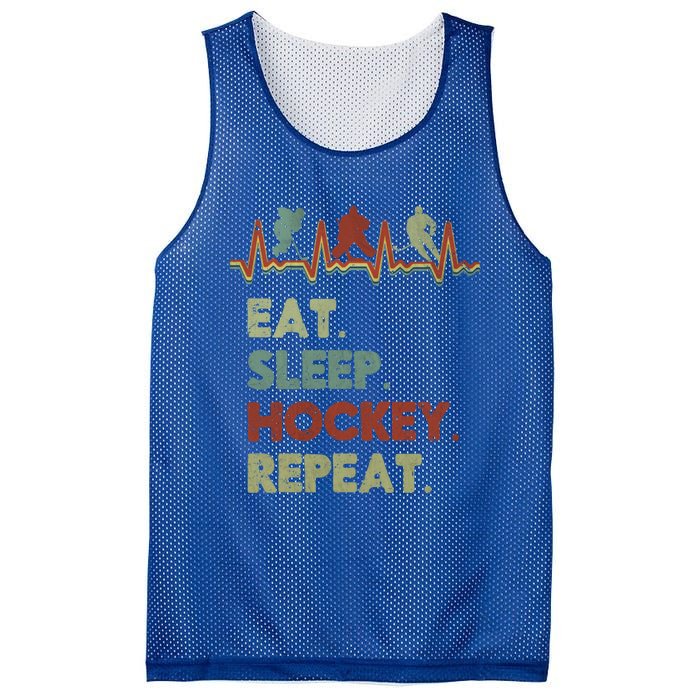 Eat Sleep Hockey Repeat Lifestyle Focus Gift Mesh Reversible Basketball Jersey Tank