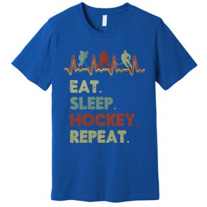 Eat Sleep Hockey Repeat Lifestyle Focus Gift Premium T-Shirt