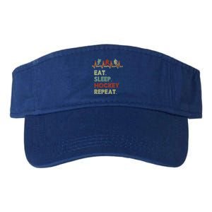 Eat Sleep Hockey Repeat Lifestyle Focus Gift Valucap Bio-Washed Visor