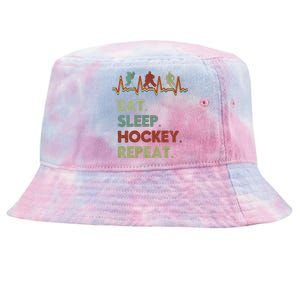 Eat Sleep Hockey Repeat Lifestyle Focus Gift Tie-Dyed Bucket Hat