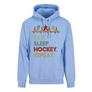 Eat Sleep Hockey Repeat Lifestyle Focus Gift Unisex Surf Hoodie