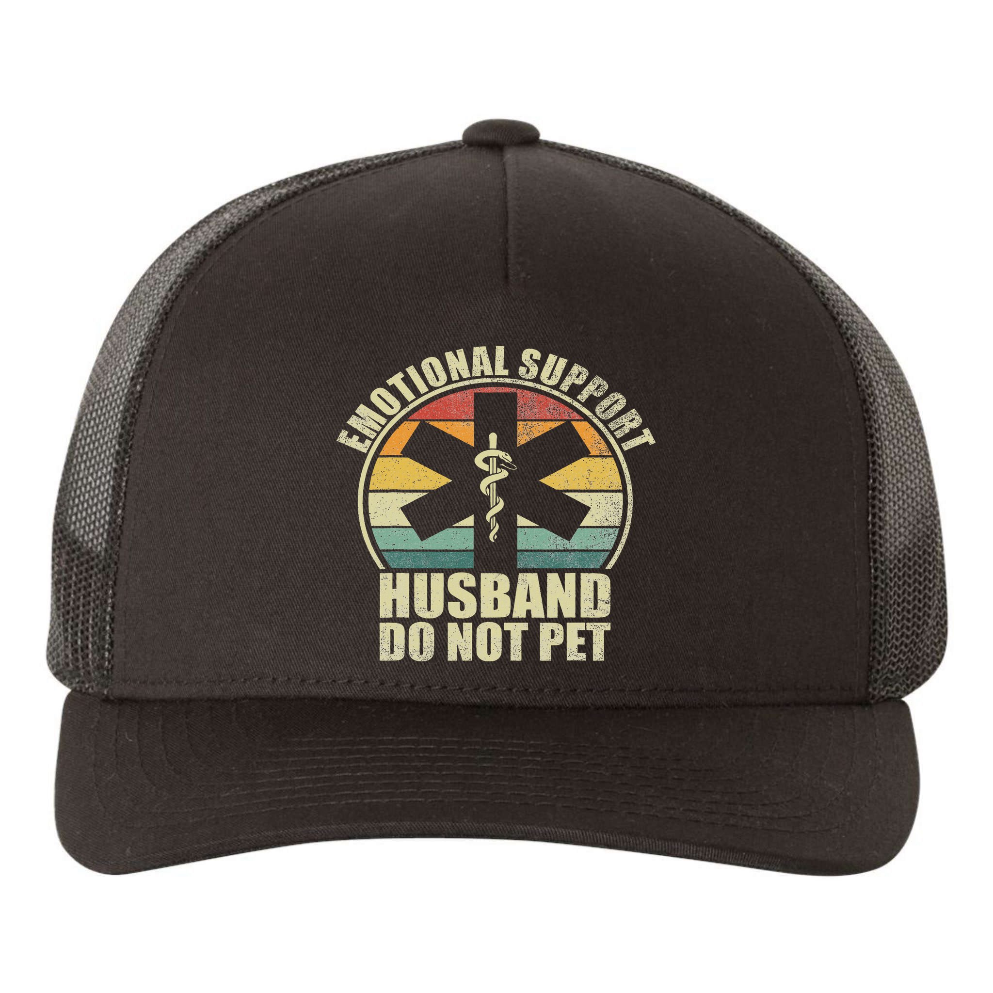 Emotional Support Husband Do Not Pet Yupoong Adult 5-Panel Trucker Hat